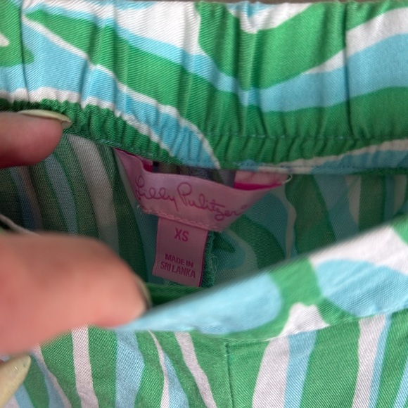 Lily Pulitzer Cambridge Green Groovy Print Wide Leg Pull On Palazzo Pant Size XS - Picture 3 of 6